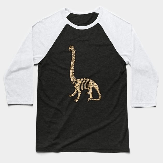 Brontosaurus T-shirt, Braciosaurus Shirt, Large Herbivore Skeleton Tshirt, Vegetarian Dinosaur Bones Tee, Paleontologist, Apatosaurus Baseball T-Shirt by theglaze